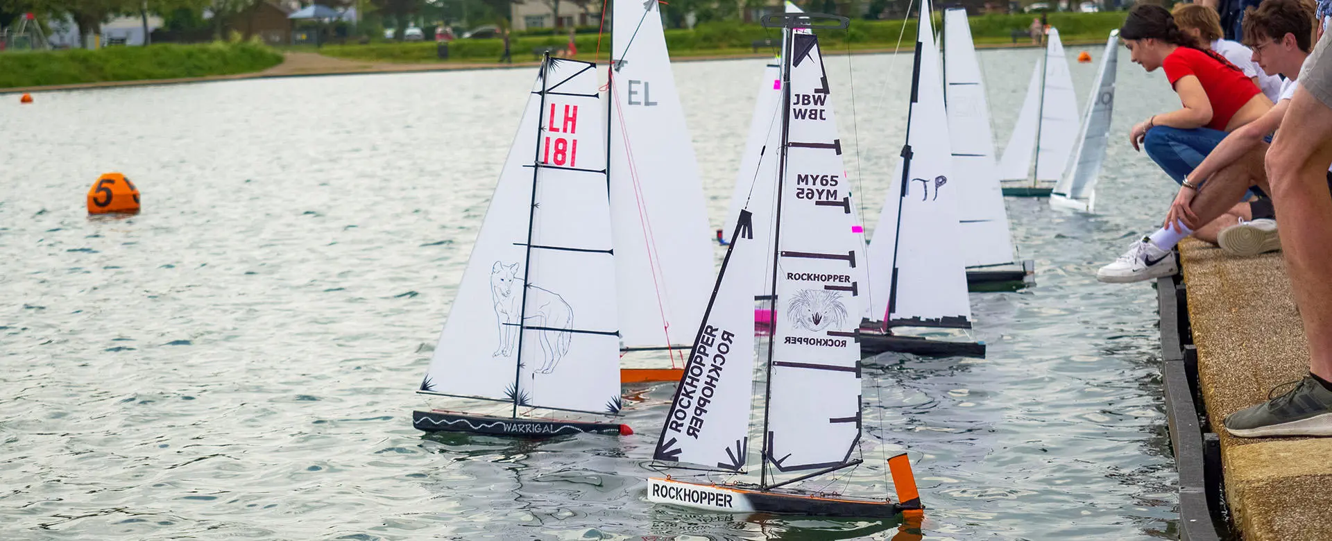 Yacht engineering students launch their models at the 2023 model yacht race