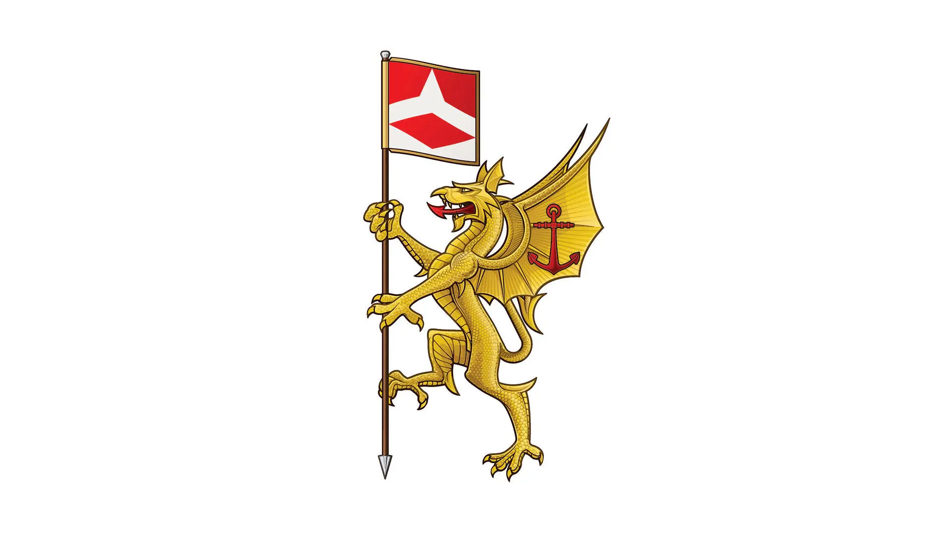 Warsash Maritime School heraldic badge of the 'Warsash Dragon'