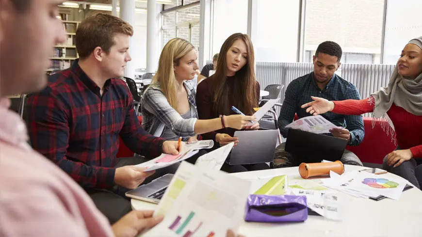 A group of students working on a project