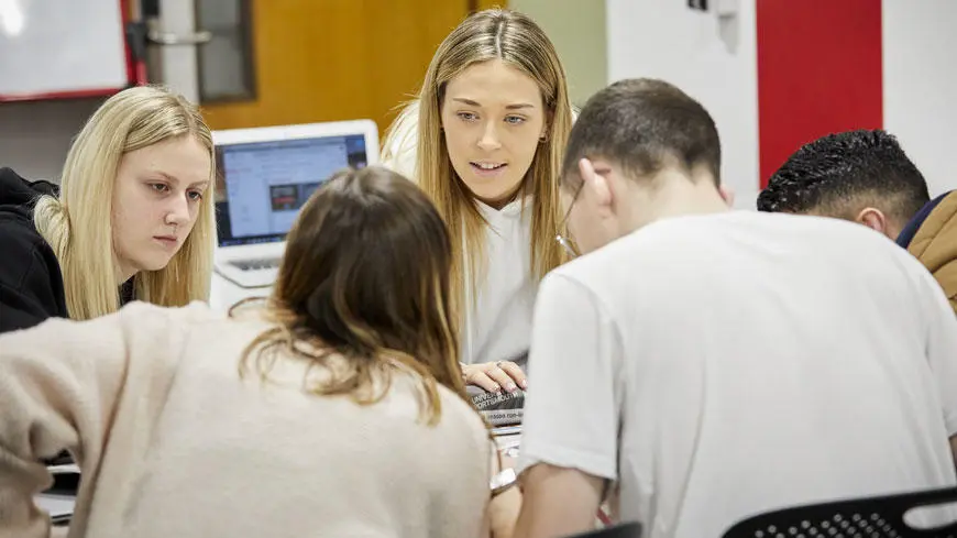 A group of students working on a project