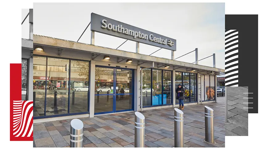 The main entrance to Southampton Central train station