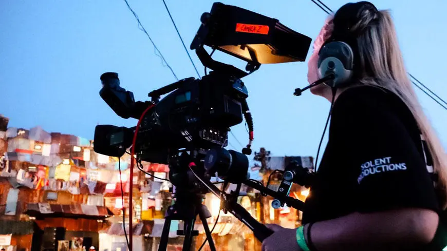 A Solent Productions student operating a camera