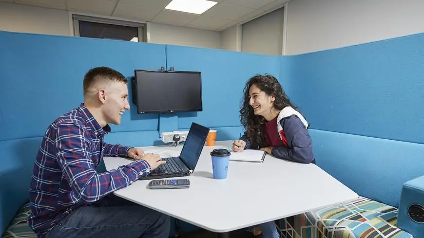 Two students working together