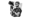 Black and white image of a person holding a video camera