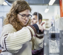 A female student working on an engineering project
