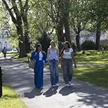 Students walking in East Park