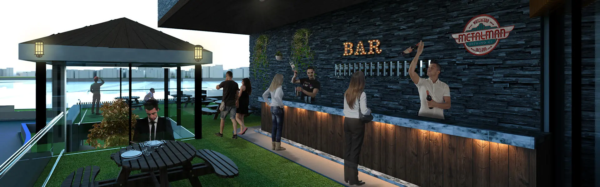 Picture shows Ed Kercher's architectural design of a bar area