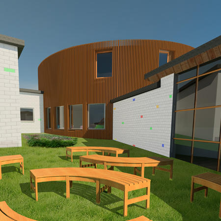 Rendering of a building