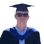 Fred Atkins in his graduation gown