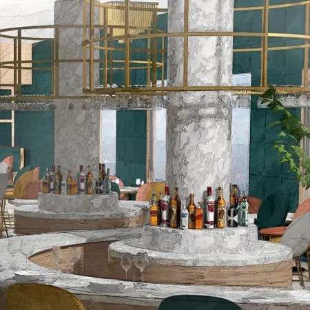 sketch of a bar