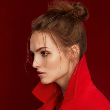 Model at a photoshoot