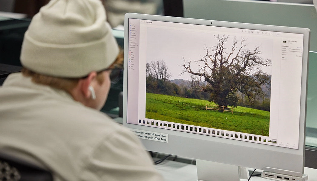 A digital design student working on a project