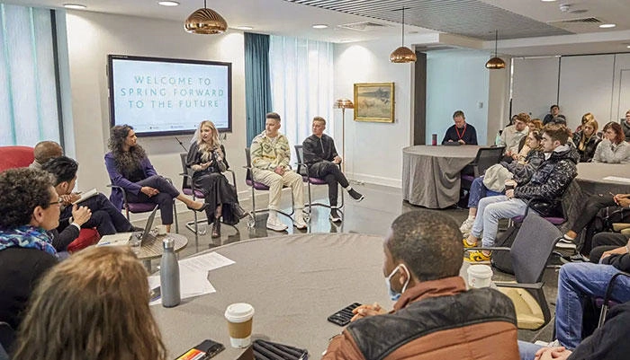 Students attending a guest lecture