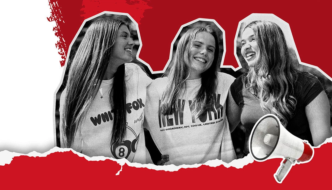 Three smiling students in the career-ready revolution campaign style