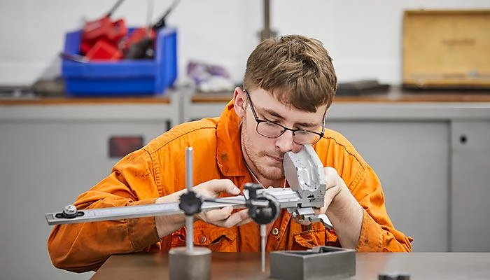 An engineer cadet working on a project