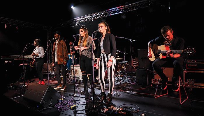 Music performance students performing on stage