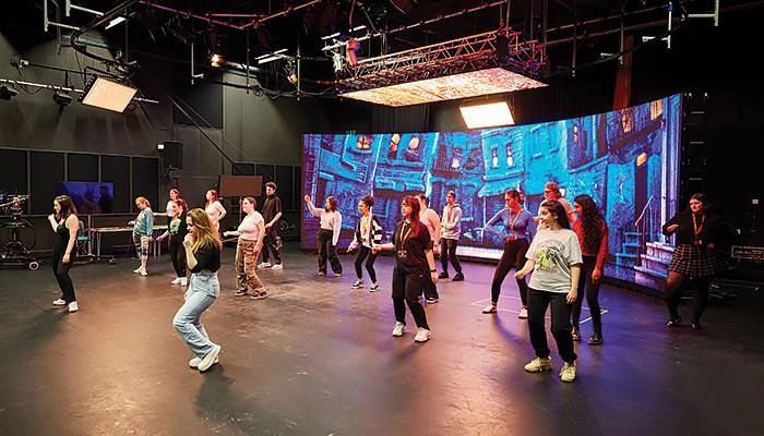 Acting and performance students in the virtual production stage