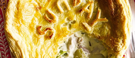 Olive magazine's chicken and leek puff pie