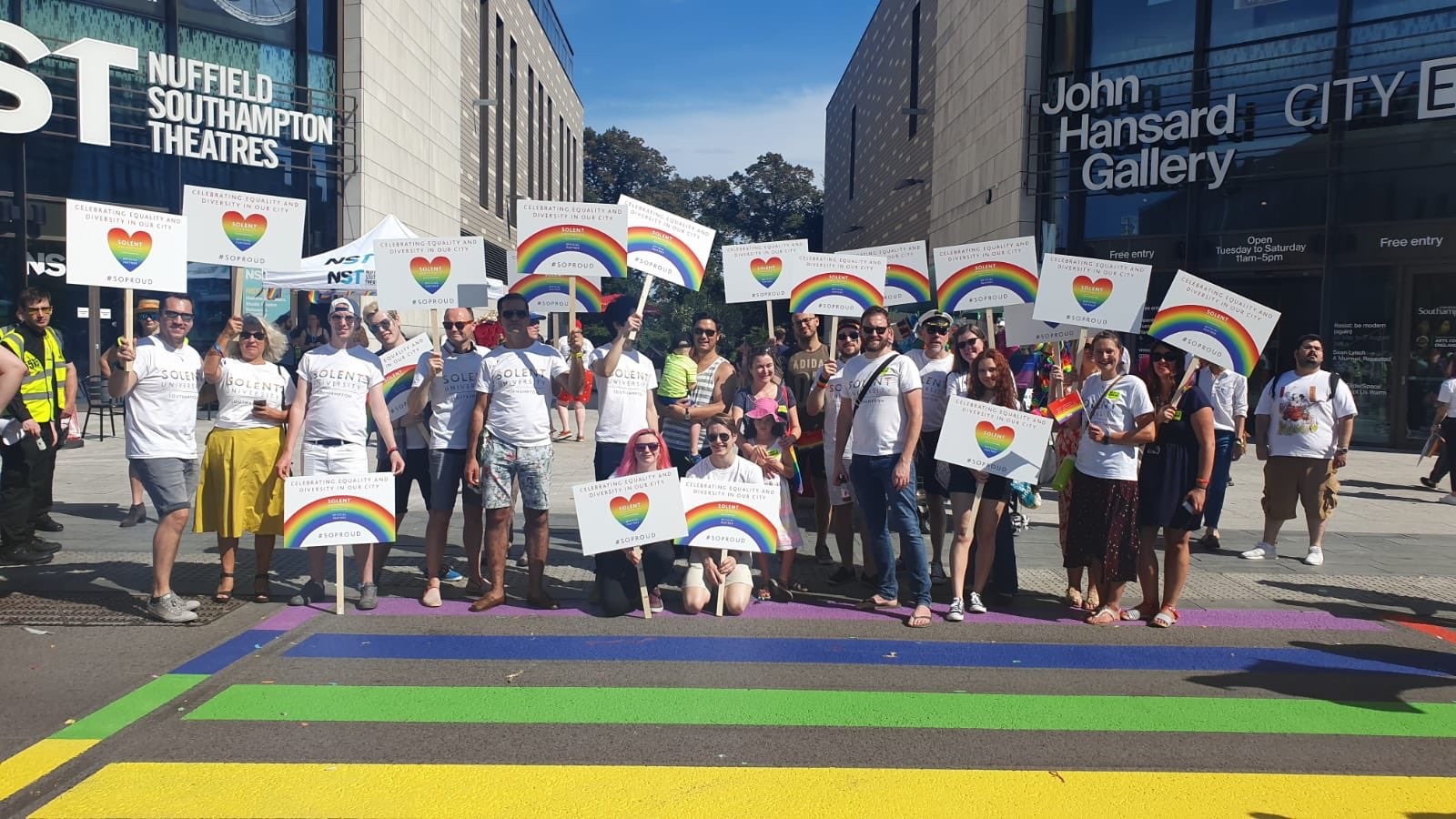 Solent University staff and students at Southampton Pride 2019