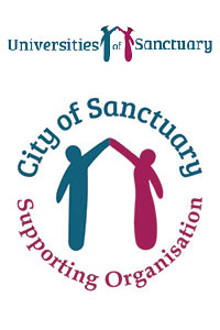 Logos for the Universities of Sanctuary and City of Sanctuary supporting organisation