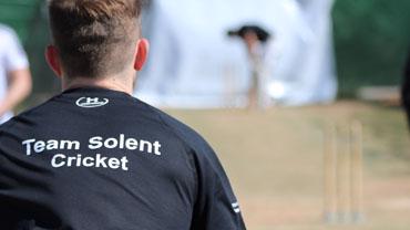 Team Solent cricket player about to bowl