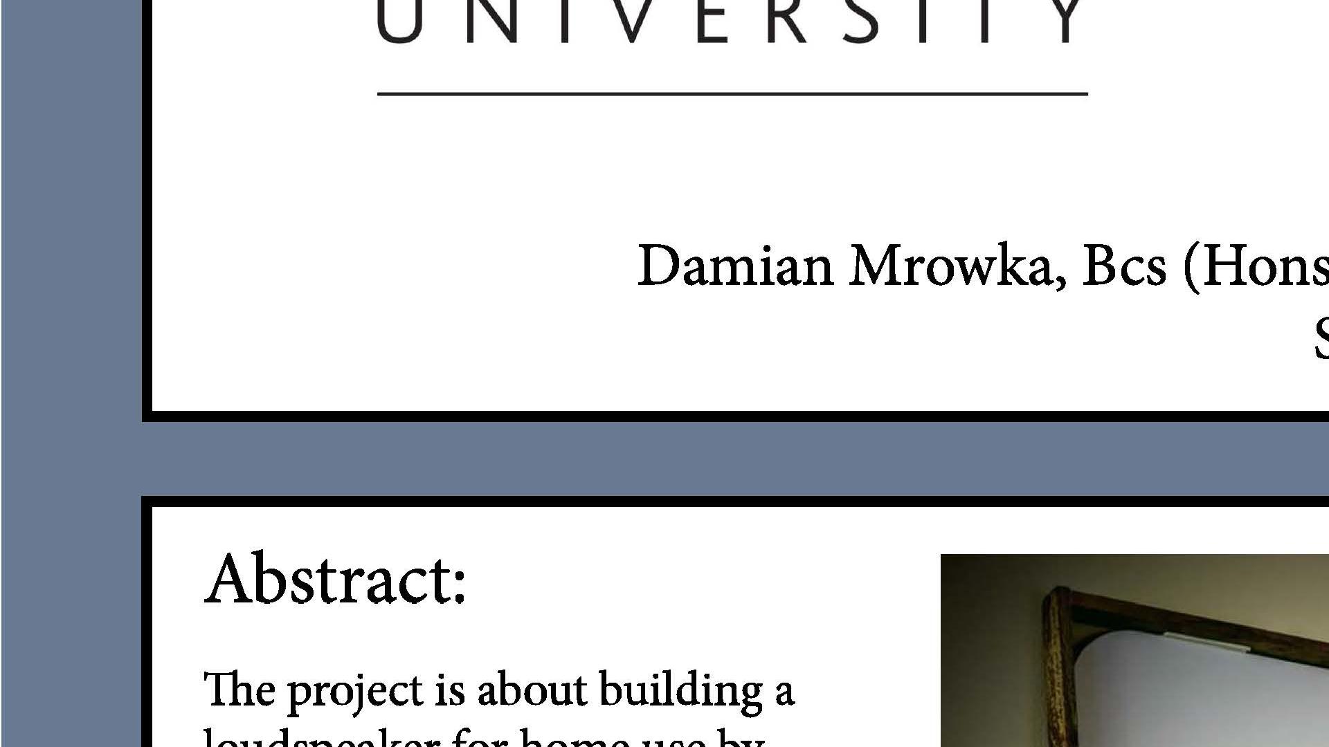 Damian Mrowka's final year project
