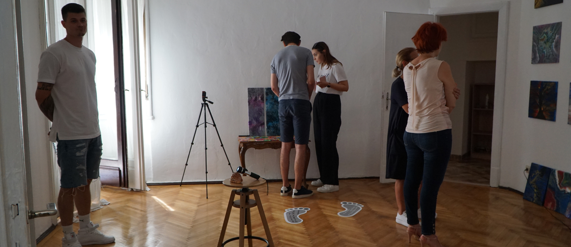 people at an exhibition
