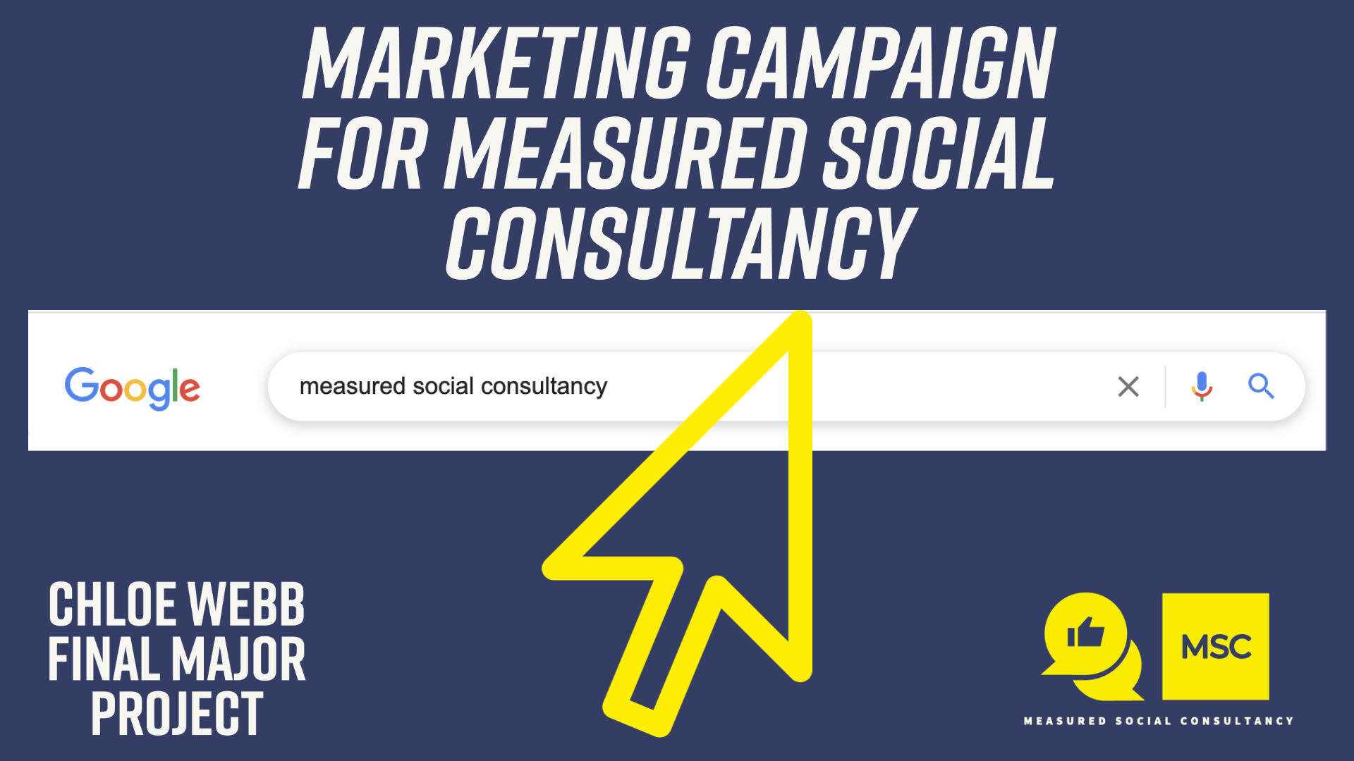 Image reads 'Marketing campaign for measured social consultancy' 