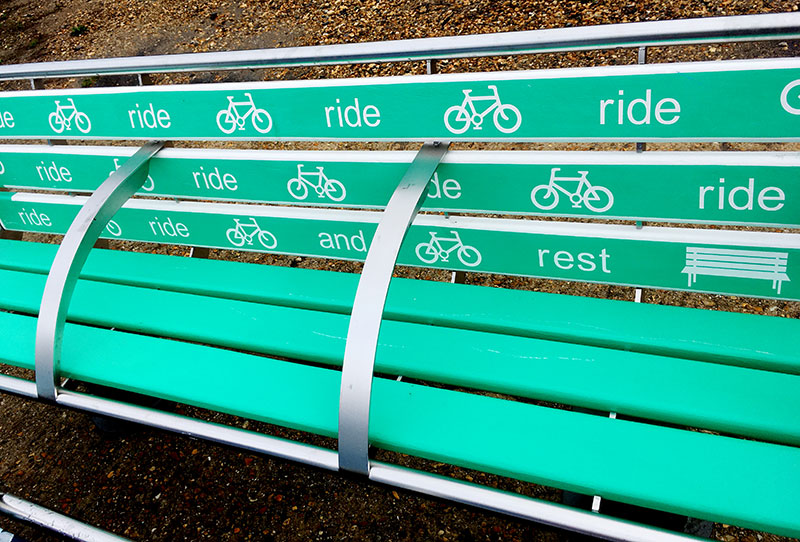 Cyclepath bench designed by Jon Oliver