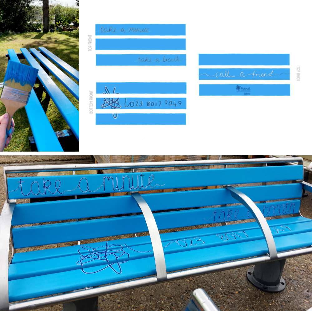 Images of 'Solent Mind' bench by Jojo Lewis