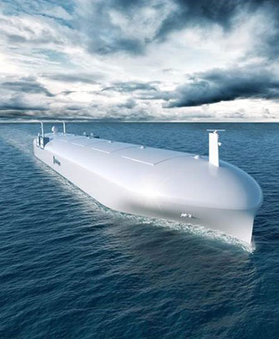 Computer generated image of an autonomous vessel