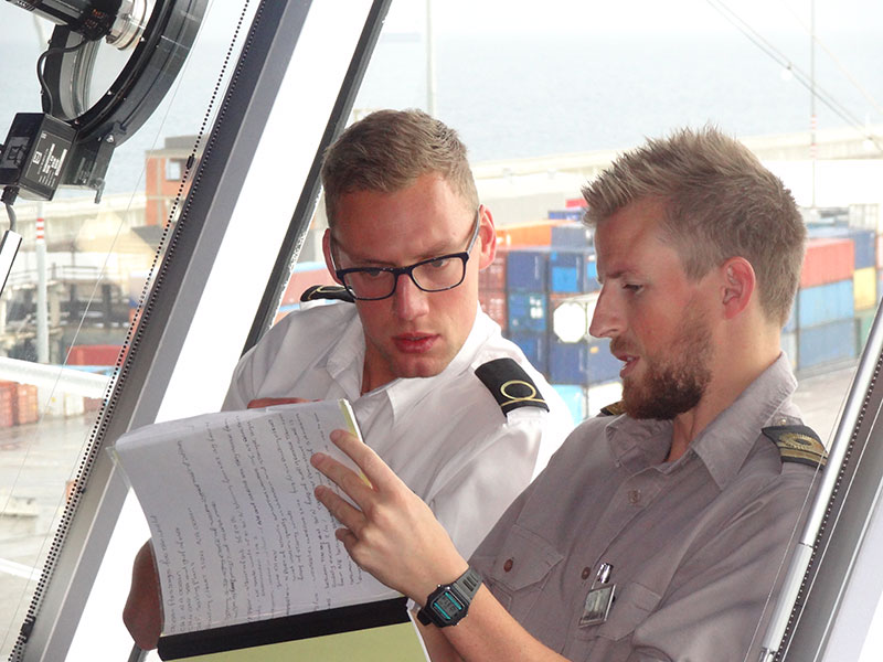 Officers on board ship