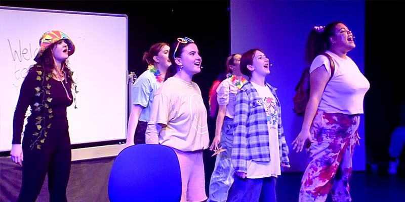 Actors performing on a stage
