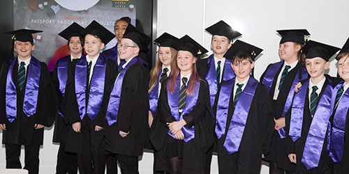 Young learners graduating from the Passport Programme