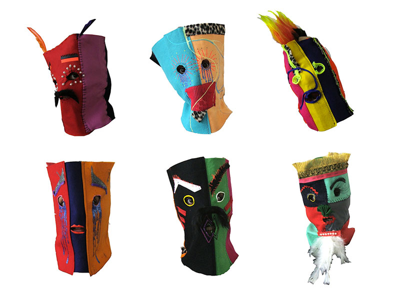 Six fabric masks