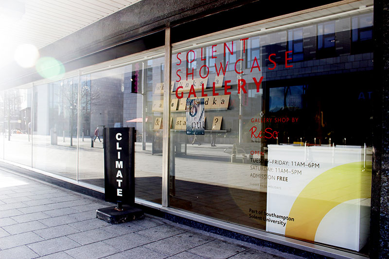 External shot of showcase gallery window