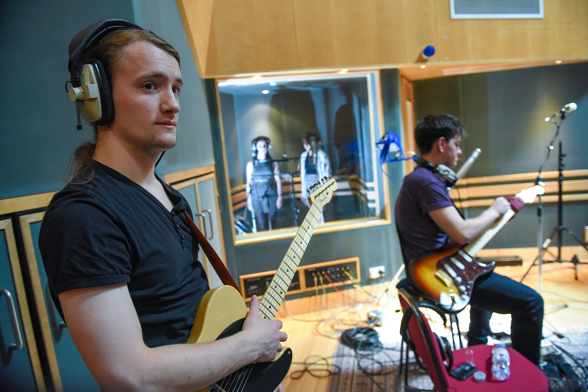 BA (Hons) Popular Music Performance students recording at the world-famous Abbey Road Studios.