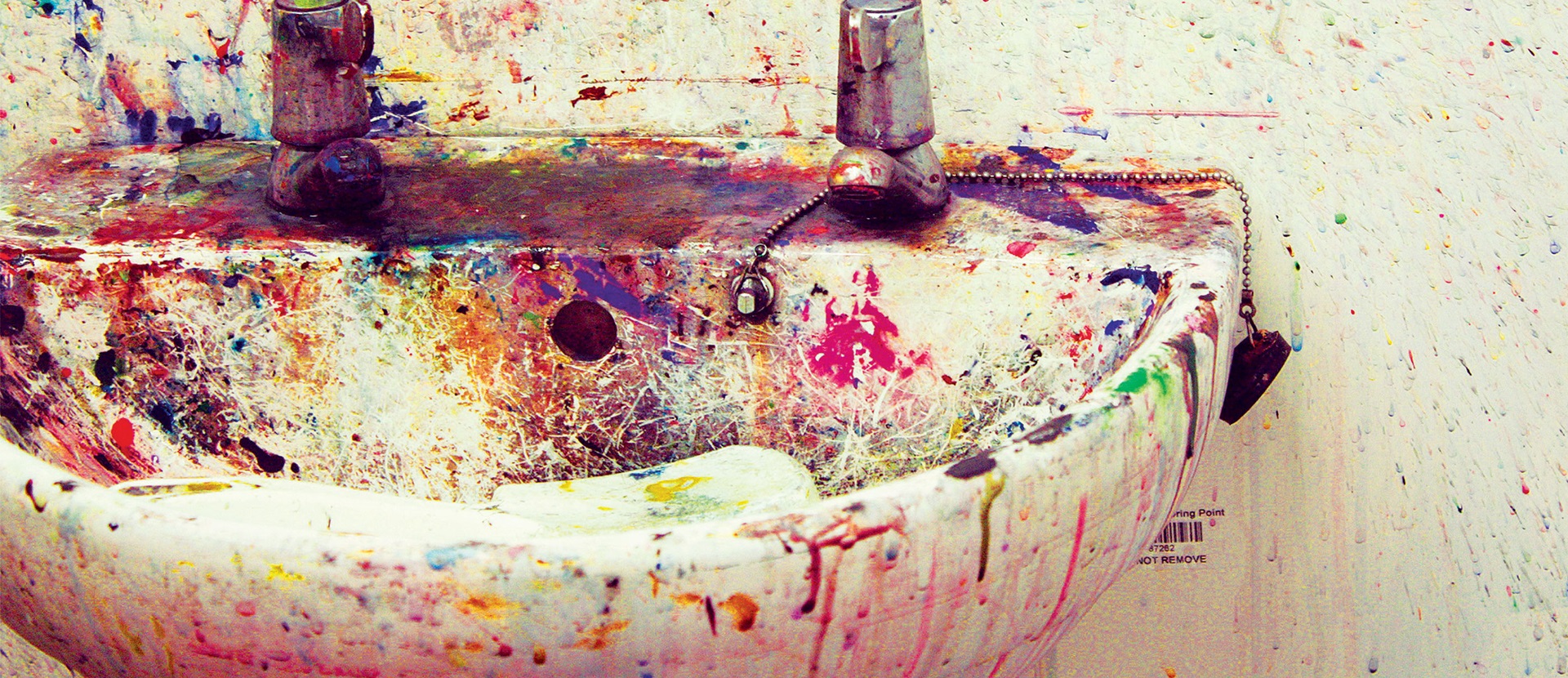 A sink with paint